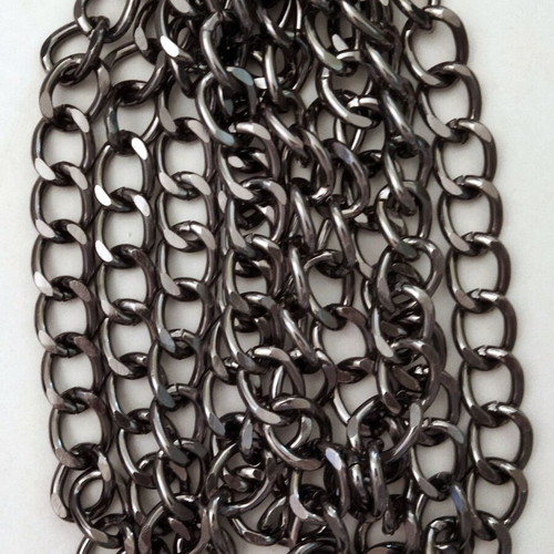 Chains for handmade knitted bags, new, 6 meters total, black silver gold