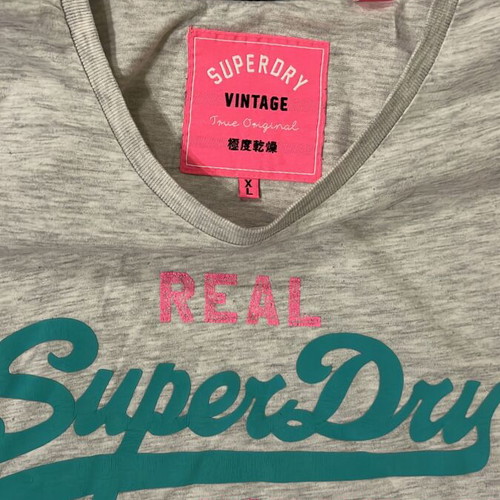 Superdry Vintage Women T-Shirt grey size XL like new
