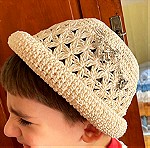  Ψάθινο Παιδικό Καπέλο  Χειροποίητο. 4-7 ετων  Καινούργιο