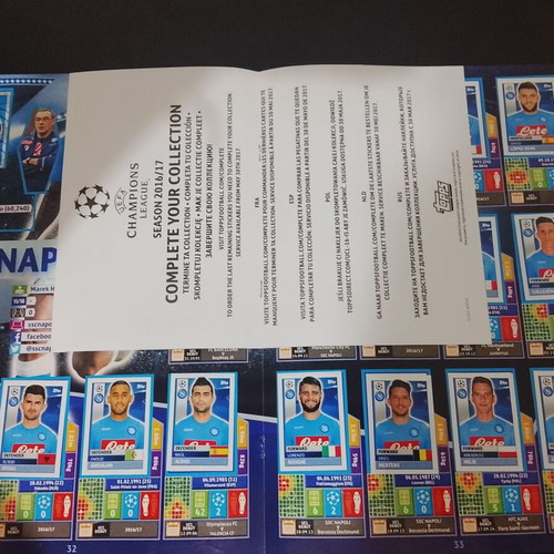 Topps UEFA Champions League Season 2016/17 used with 64 missing stickers