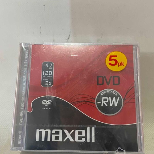 Maxell DVD rewritable used, pack of 5, 4.7 GB