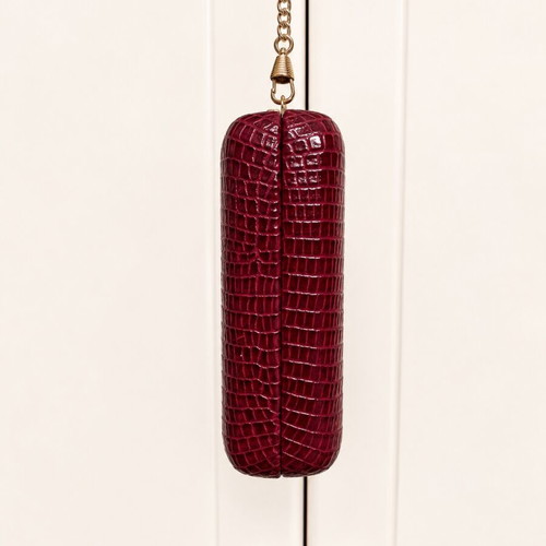 Parfois Clutch shoulder bag burgundy croco style like new