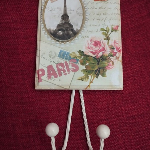 Decorative wall hook Paris like new with 2 hooks