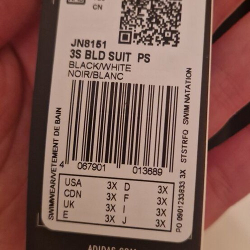 Adidas one-piece swimsuit new, black, size XXXL