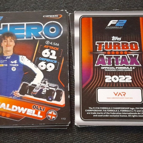 Turbo Attax 2022 cards used, pack of 11, Formula Topps