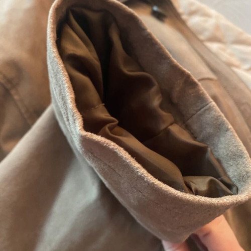 Genuine leather suede jacket men's, like new, brown