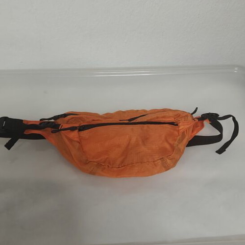 Screw Loose orange waist bag used, adjustable strap, multiple zip pockets