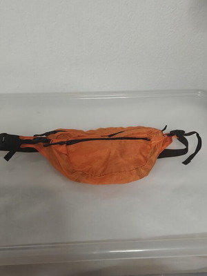Screw Loose orange waist bag used, adjustable strap, multiple zip pockets