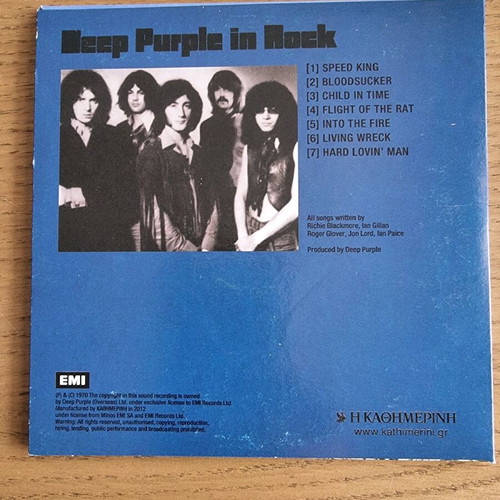 Deep Purple In Rock CD like new, rock