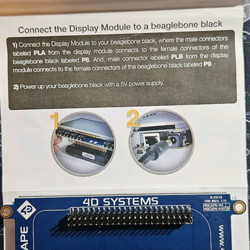 4DCAPE-43T BeagleBone Black 4.3" LCD Cape with resistive touch like new