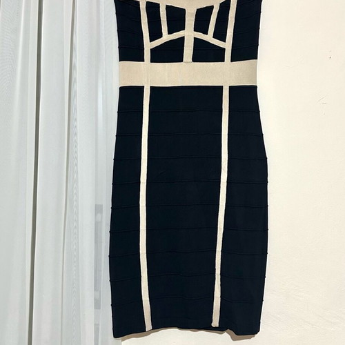 Strapless dress like new, black and beige, size S-M