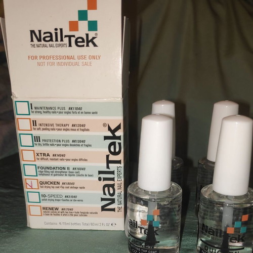 Nail Tek Quicken Top Coat Fast Dry new, pack of 4