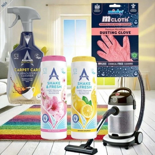 Carpet Freshening and Cleaning Pack with Minky Dusting Glove New