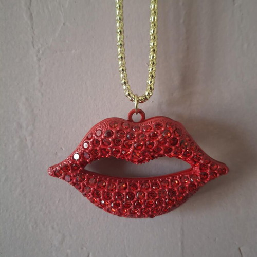 Handmade necklace with long chain new in gift box