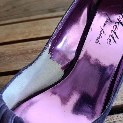 Vintage purple peep-toe heels used, size 39, Kokette