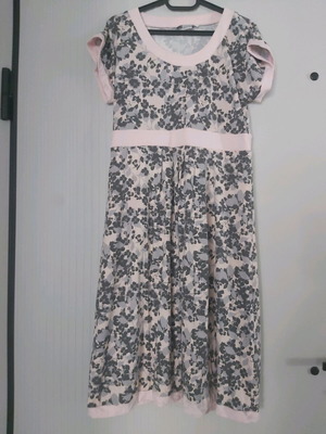 Midi dress plus size like new, cotton, gray and pink