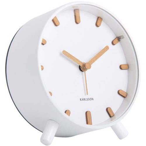 Karlsson table clock with alarm new, white