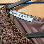 Sequin blouse new, brown, size L