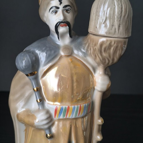 Russian porcelain bottle figurine of Bohdan Khmelnytsky like new