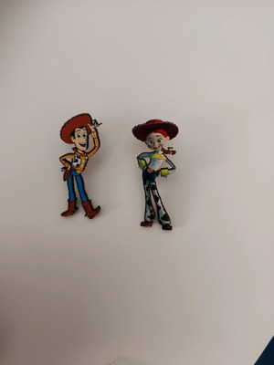 Wooden Toy Story earrings new, multicolor, stainless steel clasp