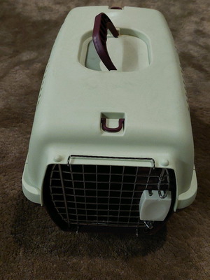 Plastic dog carrier cage like new, small Maltese type