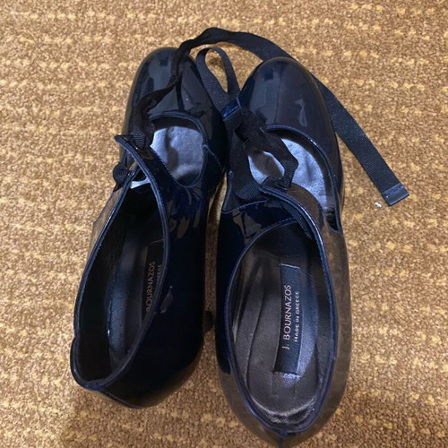 Bournazos leather pumps used, size 38, blue-black