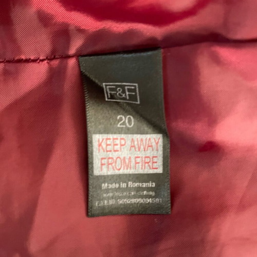 F&F Office Wear Pencil Dress used, size UK 20 EU 48, claret, cap sleeve