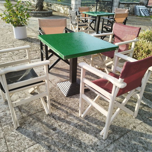 Director chairs for outdoor use, foldable with armrests