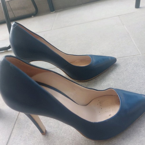 Prassini blue high-heeled shoes used, size 37