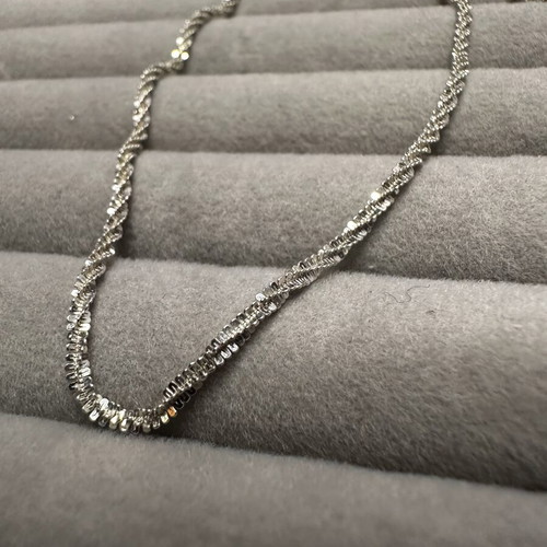 925 Sterling Silver Glitter Margarita Chain 45 cm new