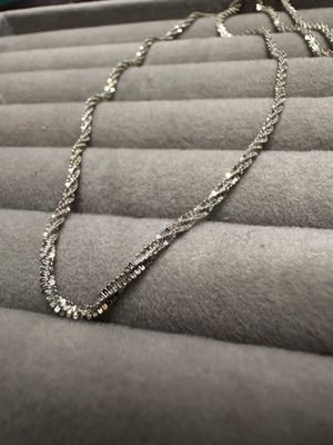 925 Sterling Silver Glitter Margarita Chain 45 cm new