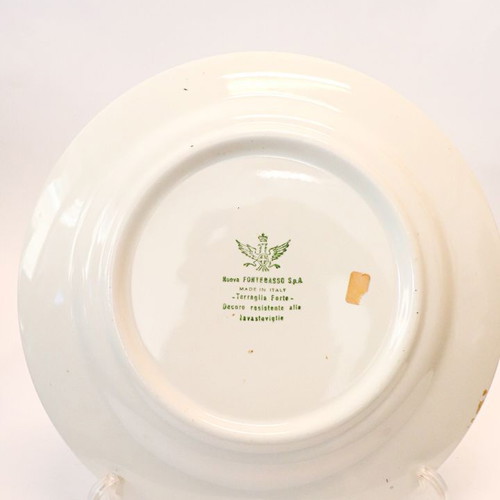 Vintage ceramic plate Nuova Fontebasso Terraglia Forte like new, Asian theme