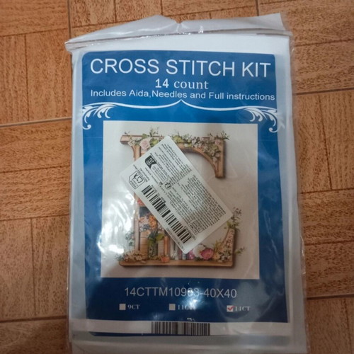 Cross stitch embroidery kit "E"