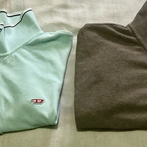 Diesel polo shirts pack of 2, size L, like new, turquoise and grey