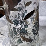 Beer glass 500ml collectible with pewter lid like new