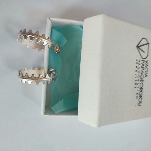 Steel hoop earrings new, silver
