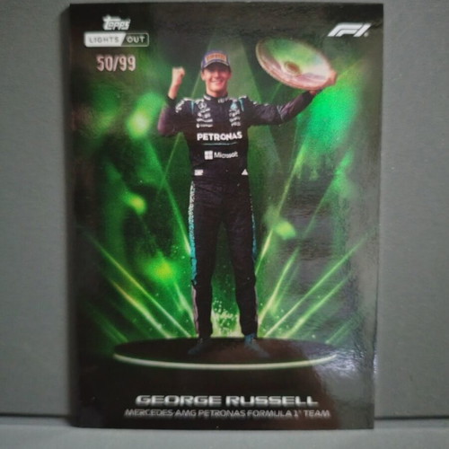 2026 Topps Lights Out F1 George Russell Green Lumina 50/99 sticker