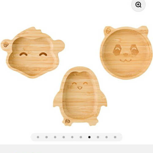 Σετ φαγητού μωρού Bamboo Bamboo με πιάτα, ποτήρι και κουτάλι