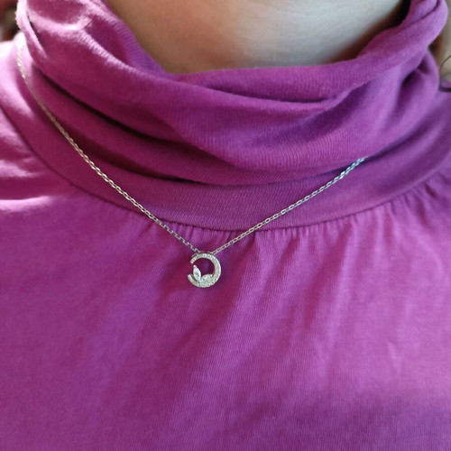 Silver s 925 pendant new with crystals and 42 cm chain