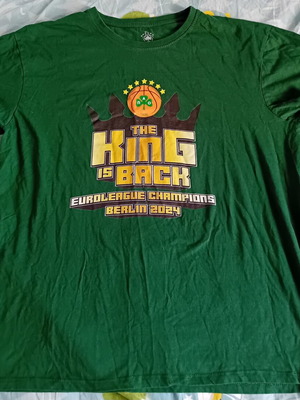 Panathinaikos basketball t shirt 2024 used, collectible XL