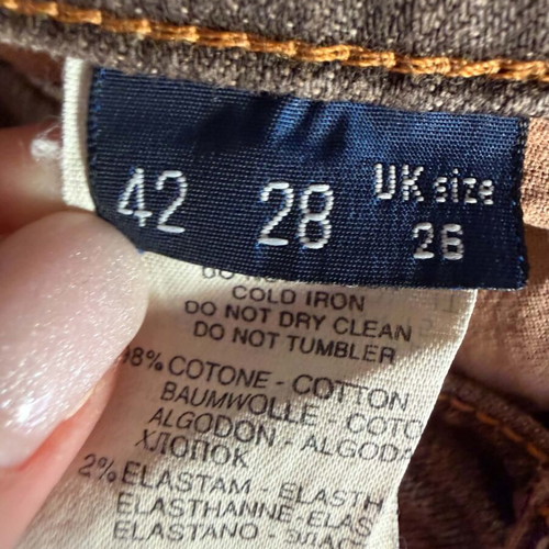 Trussardi vintage women's jeans, size S, brown