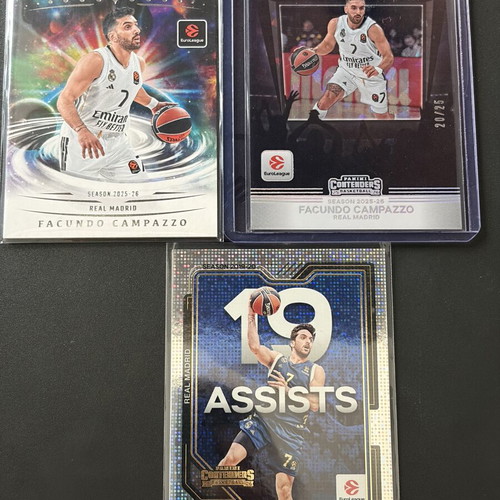Facundo Campazzo 3-Card Lot new, numbered /25, Panini Euroleague 2025-26