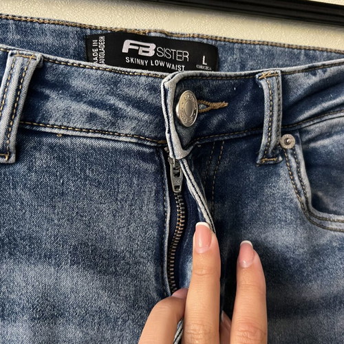 A-Style women's slim jeans size L like new, blue