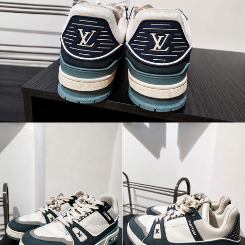 Louis Vuitton LV Trainers slightly used, white and blue, size 43