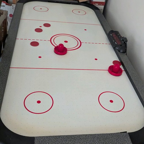 Air hockey table used, wooden with score counter