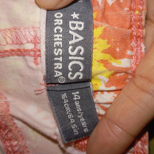 Orchestra denim shorts like new, pack of 2, yellow and orange