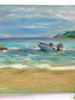 Drawing 30×40 cm pastel sea new