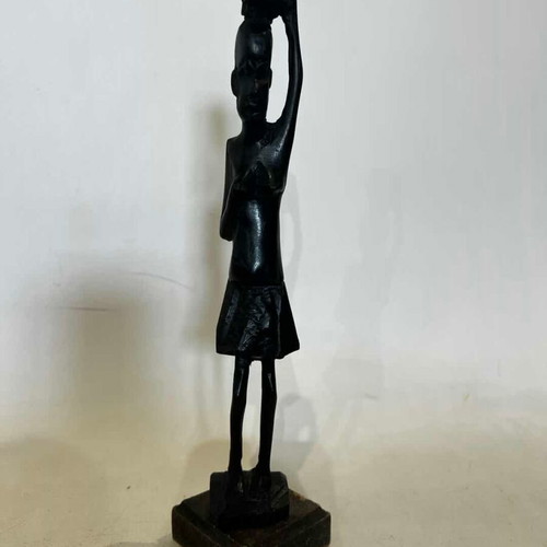 Handmade wooden African sculpture used, 24x5 cm