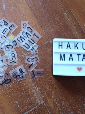 Decorative lightbox like new with removable letters and symbols