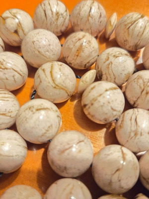 Rare white Indonesian amber worry beads tesbih new